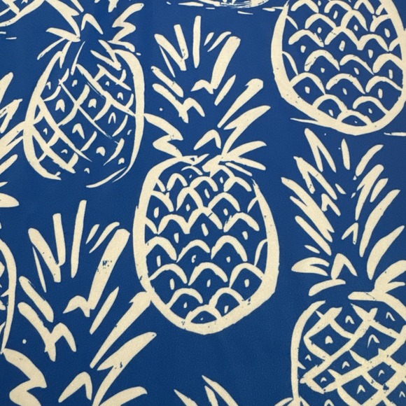 Chubbies Polo Shirt Mens Sz Small Blue All Over Pineapple Print Performance Golf - Picture 2 of 6